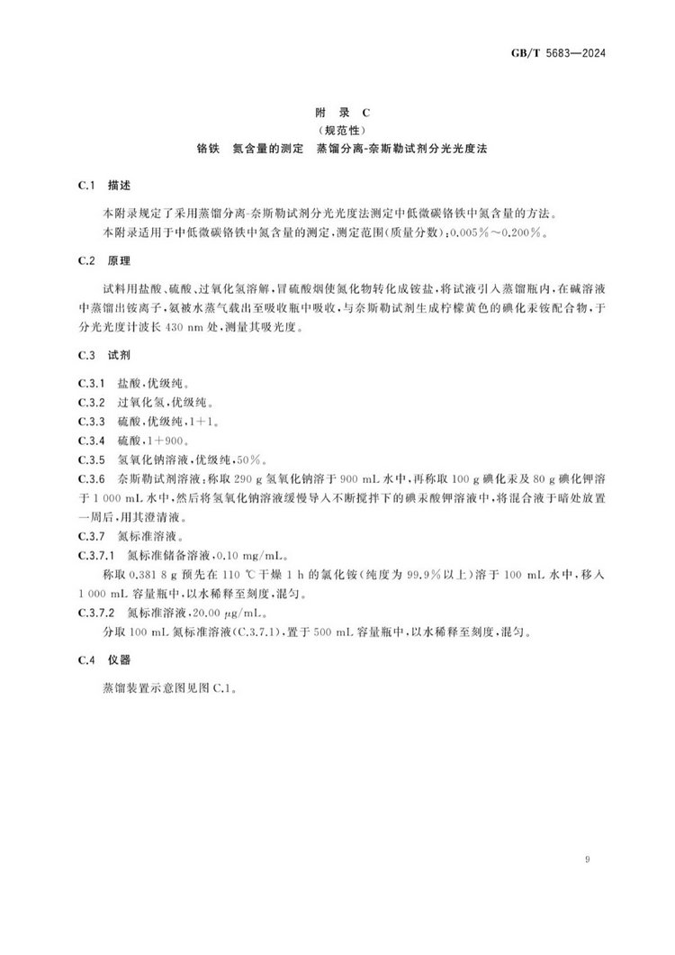 GB/T 5683-2024鉻鐵國家標準