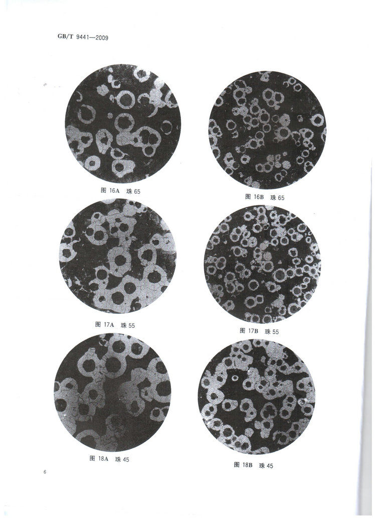 球墨鑄鐵金相檢驗國家標準GB/T 9441-2009