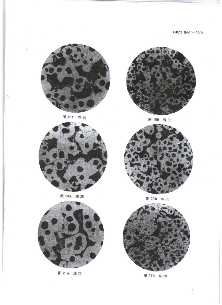 球墨鑄鐵金相檢驗國家標準GB/T 9441-2009